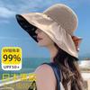 Sunscreen Hat Summer Female Sunshade UV Protection Empty Top Vinyl Shell Hat Large Brim Sunshade Face Outdoor Cycling Hat