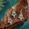 Ornements de Noël Élan Chaussettes Père Noël Bonhomme de neige Collier Pendentif Boucles d'oreilles Ensembles de bijouterie