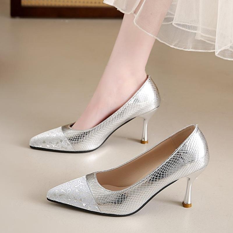 2026 Women Pumps Genuine Leather Pointy Toe Thin High Heels Dress Party Prom Basic Shoes Woman
