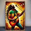 Vibrant Reggae Guitarist Metal Sign HD Print Durable Iron Wall Art for Home Office Bar for Man Cave Garage Decor Eas