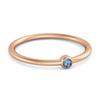 London Blue Topaz Round Minimalist Bezel Set Ring - 925 Sterling Silver Rose Gold Vermeil