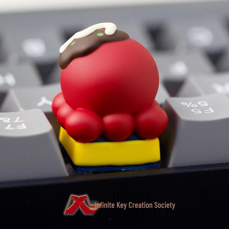 Takoyaki Keycap: Creative Resin ESC for Mechanical Keyboards - Unique Two-Dimensional Cultural Design.