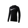 Camiseta de Manga Larga con Cuello Redondo y Ajuste Slim para Hombre con Estampado de Logotipo Tops Negro DD3374-010