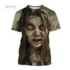 Popular TV Series The Walking Dead 3D Printed T-shirt Summer Men's Clothing Short Sleeve Tops Fashion Horror Oversized Tee Shirt