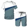 Mode Brief Stijl Zomer Trainingspakken Vrijetijdskleding O-hals Korte Mouw T-shirts Set Unisex Buitensporten Top Shorts 2-delige Outfit Sets