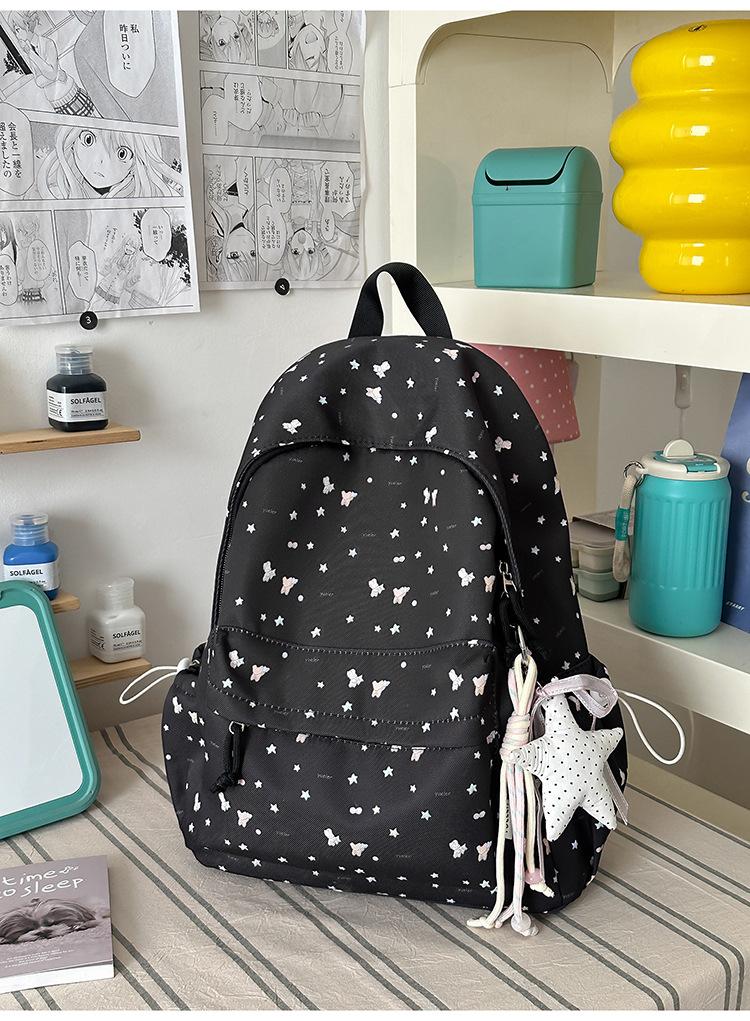 Schoolbag Japanese fresh floral bear backpack cure light blue sweet girl exclusive summer trip photo backpack