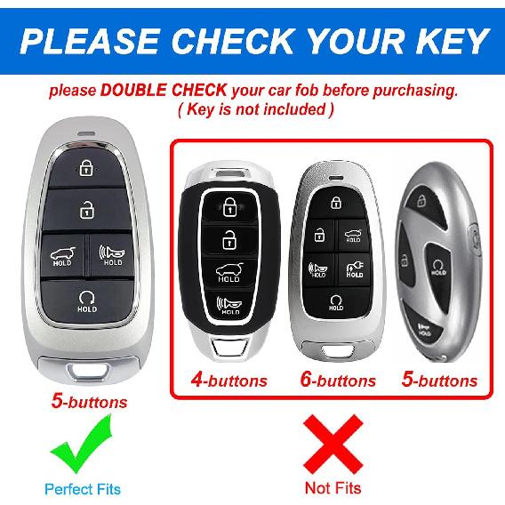 For Hyundai Key Fob Cover With Keychain, Premium TPU Key Case Shell For 2024 Hyundai Sonata, Tucson, Santa Cruz, Remote Smart Car Key Fob