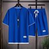 Casual Outfit Trendy Drawstring Knee Length Casual Outfit Waffle Texture T-shirt Wide Leg Shorts Leisure Outfit Daily Garment