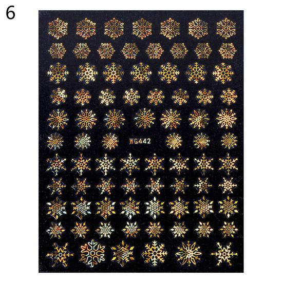 Nail Sticker Christmas Style Snowflake Pattern Vivid Images White Snow Embossed Sticker Xmas Charms for Manicure