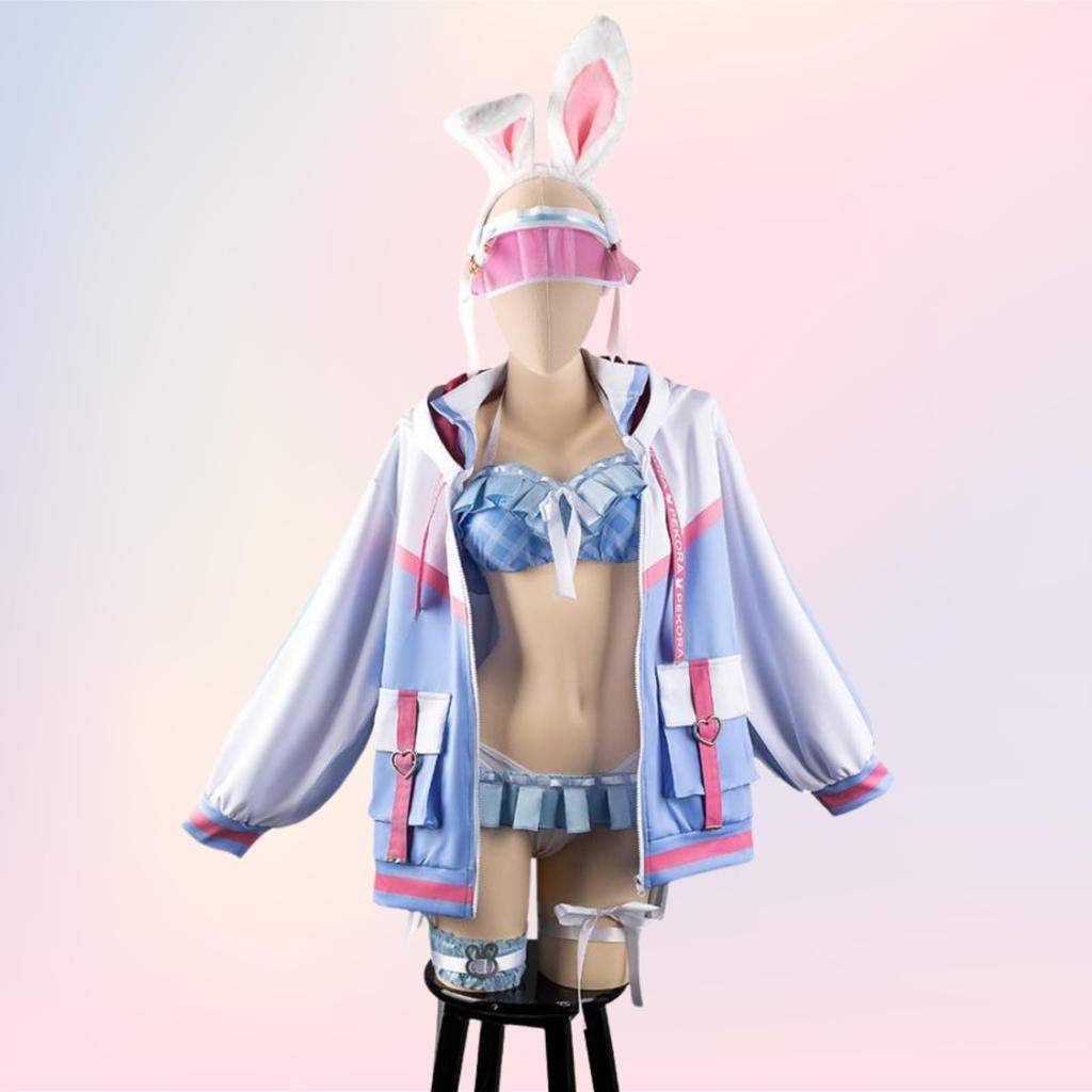 Milky Time Hololive Usada Pekora Cosplay Swimsuit New Outfit Check Pattern
