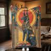 Vintage Egypt Mythology Anubis God Hieroglyph Ornament Pattern Flannel Fleece Blanket Warm Plush Bed Throw for Living Room