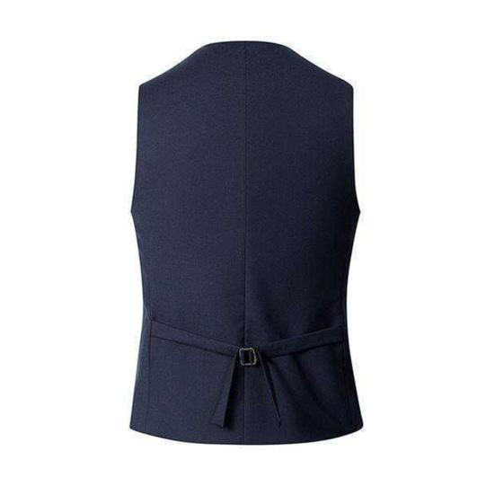 Men Suit Vest V-Neck Sleeveless Single Breasted Slim Fit Business Waistcoat Solid