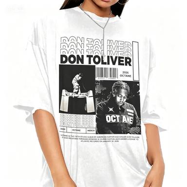 Vintage Hip Hop Rap Tshirt2026 Don Toliver Octane Album Print Couple Streetwear Cotton Short Sleeve Tee