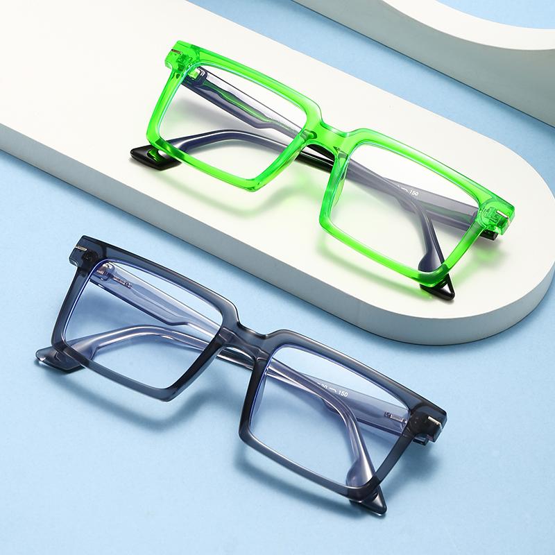 2pcs Stylish Square Anti-Blue Lightweight Computer Eyewear Minimalist Optical Eye Eyeglasses with Metal Frames Luxury Eyewear Unisex