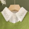 Perfect Match New Fake Collar Shirt Women White Lapel Ruffles Stand False Collar Woman Girls Detachable Collar Lace Removable Half Shirt
