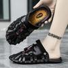 Men Plus Size Baotou Casual Sandals Summer Soft-sole Non-slip Outdoor Beach Shoes Fashion Youth Outdoor Dual-use Sports Slippers
