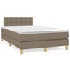 Vidaxl Letto Continentale Con Materasso, Taupe, 120X190 Cm, Tessuto