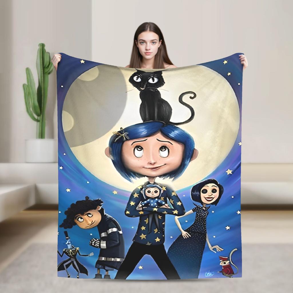 Coralines Plush Blanket Children  Flannel Throw Blanket For Couch Chair Warm Soft Custom DIY Quality Bedspread Birthday Gift