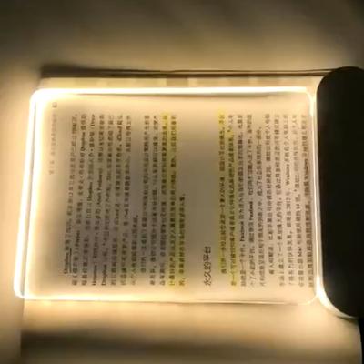Yousheng Smart Flat Book Light Rechargeable Clear Reading Light with 3 Colors And Timer Dimmable Full Page Panel Plate Lamp Night Reading Light