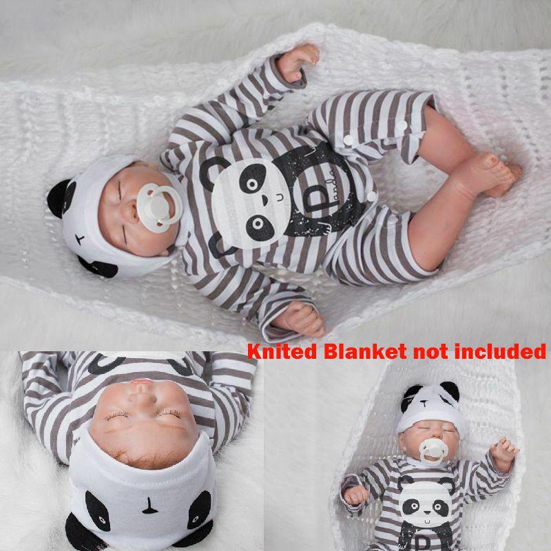 Real Life 20" Reborn Dolls Soft Silicone Vinyl Handmade Realistic Newborn Doll Boy With Gentle Touch Vinyl Head And Limbs