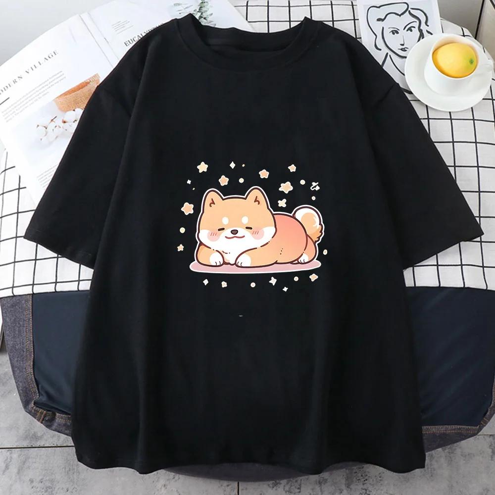 Shiba Inu Dog Print Summer Men/Women O-Neck T-shirt Casual Short Sleeve Pullover Fashion Streetwear Clothes Novelty T-Shirt