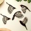 5 Pcs Wooden Bird Wall Art Wood Flying Birds Wall Decor Rustic Folk Art Scandinavian Home Decor for Gift Living Room Bedroom Kit