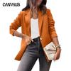 Frauen Jacke Einfarbig Casual Langarm Anzug OL Temperament Professionelle Schlank Tops Mantel Jacke