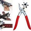 Durable 6-Size Leather Hole Punch Revolving Carbon Steel Leather Punch Plier Portable Belt Hole Puncher Watchband Strap