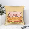 Pillow Cover L-Lulu Pig Hamberger Morden Pillow Case For Couch Sofa Bedroom Pillowcases