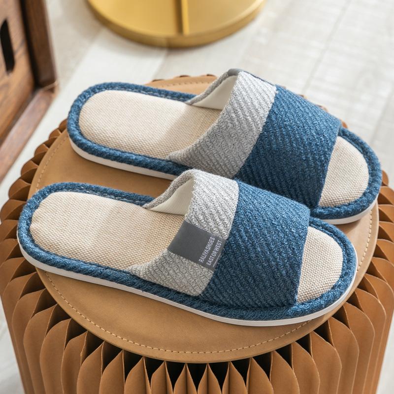 Herr Innetofflor Manchester Golv Flats Komfort Anti-halk Hem Linnetofflor Unisex Kvinna Herr Hus Bomull Tofflor Zapatos