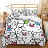 3D Cartoon Varkens Katten Beddenset Leuke Dieren Dekbedovertrek Tweepersoons Queen King Twin Full Size Kinder- en Meisjesmaten Polyester Dekbedovertrekset