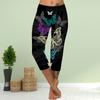 Pants Summer Short Leggings Cropped Skinny Trousers Plus Size Leggins Ladies Slim 3D Grey Hollow Butterfly Print Pants