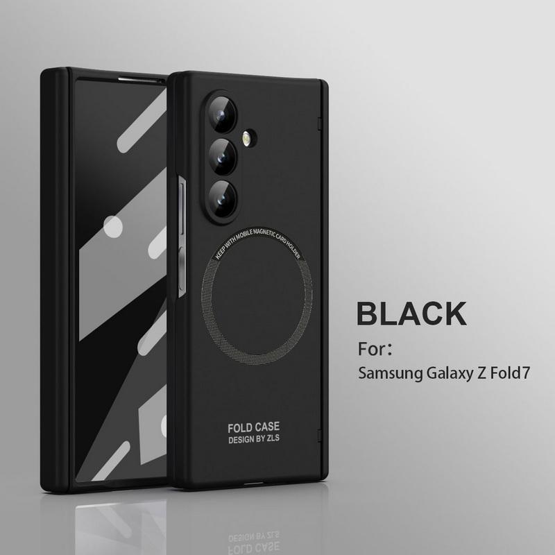 Rugged Magnetic Phone Case For Samsung Galaxy Z Fold 7 6 5 5G For Magsafe With Stylus Pen Holder Screen Film Hard Cover Shell