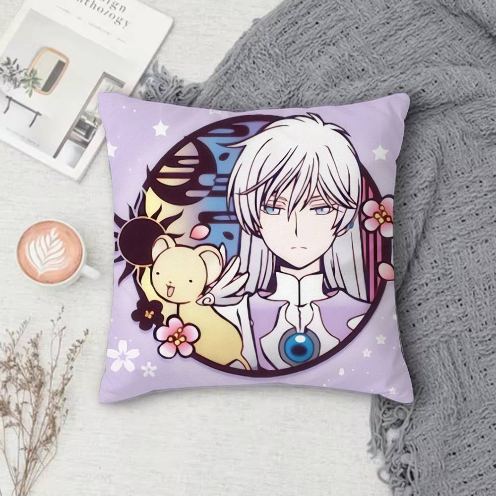 C-Cardcaptor Sakura Double-Sided Printed Square Pillow Cover Decorative Cushion Cover For Sofa Bedroom Bedside