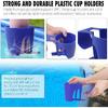 TonGass (6-Pack, Blue) Poolside Cup Holders Compatible with Above Ground Pools with 2 Inches or Thinner Round Top Bars - Strong and Durable Easy To