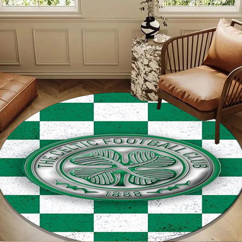 1PC Rug Cel-tic Football Club Crest Round Mat Home Decor, Chair Rug For livingroom,Bedroom, Doormat Home Decor Birthday Gift Christmas Gifts
