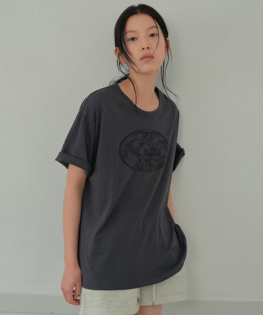 Wednesday Oasis For Woman Oasis Slavic Graphic Short Sleeve T-Shirt_Charcoal(Wb6Tp33)