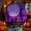 Men's Long Sleeve Shirt Loose Fit Casual Top for Halloween and Everyday Wear