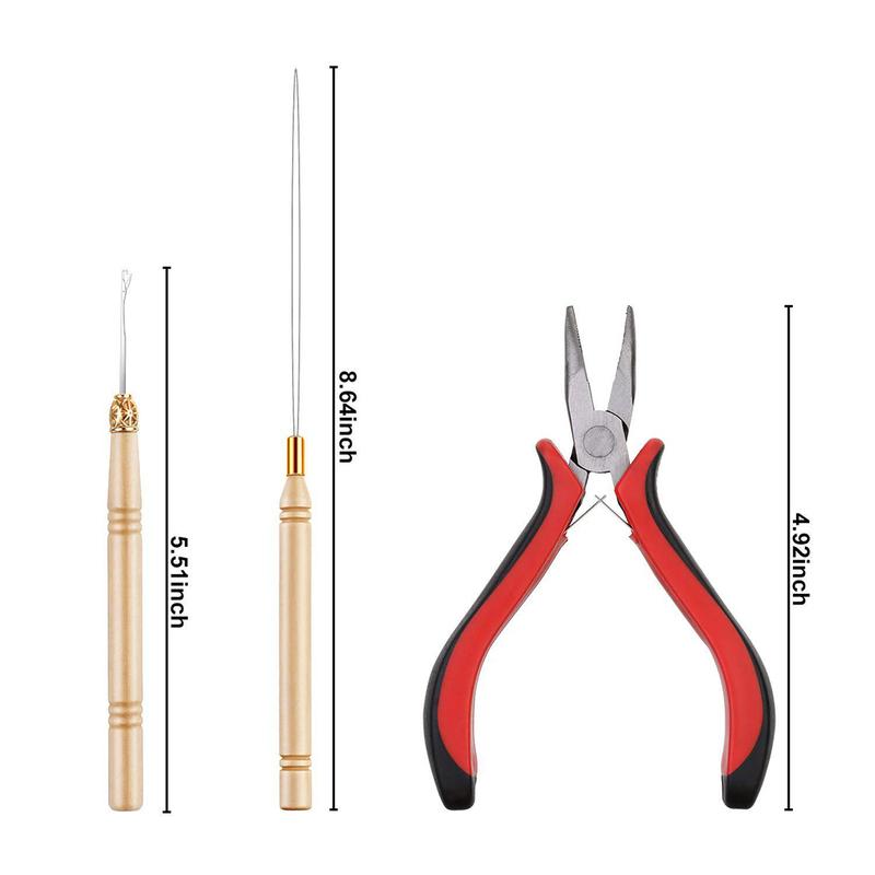 Hair Bun Extension Micro Silicone S Plier Hook Pulling Tools Kit Professional Hair Styling Accessory