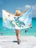 1pc Turtle Pattern Beach Towel, Modern Microfiber Travel Beach Towel For Beach