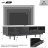 TV Schrank, 2 Fächern 2 Schublade Offenes Fach, Modern Lowboard 90 Zoll TV, böhmischer TV Board Sideboard Wohnzimmer & Esszimmer, Schwarz