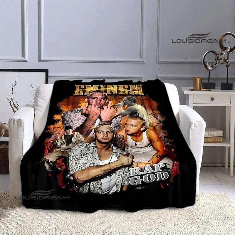 Eminem Hip-Hop-Sänger Druck Decken Warme Decke Flanelldecke Picknickdecke Decken für Betten Geburtstagsgeschenk