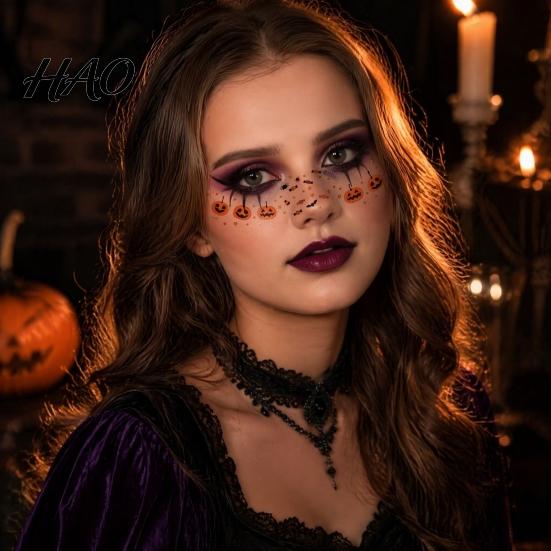 Easy Application Water Transfer Tattoos Halloween Tattoo Stickers, Temporary Face Decals for Party Makeup, Realistic Bloodstain Freckle Stickers