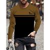 Men's Casual Long Sleeve T-shirt with 3D Printed Monogram