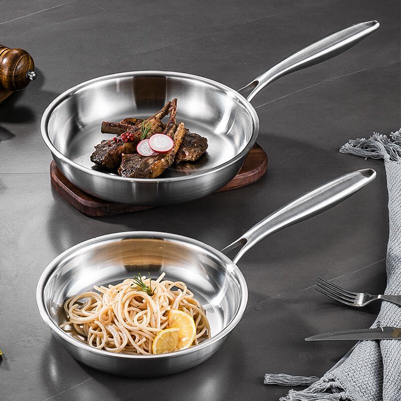 ZISIZ Thickened Three-Layer Steel Non-Stick Frying Pan