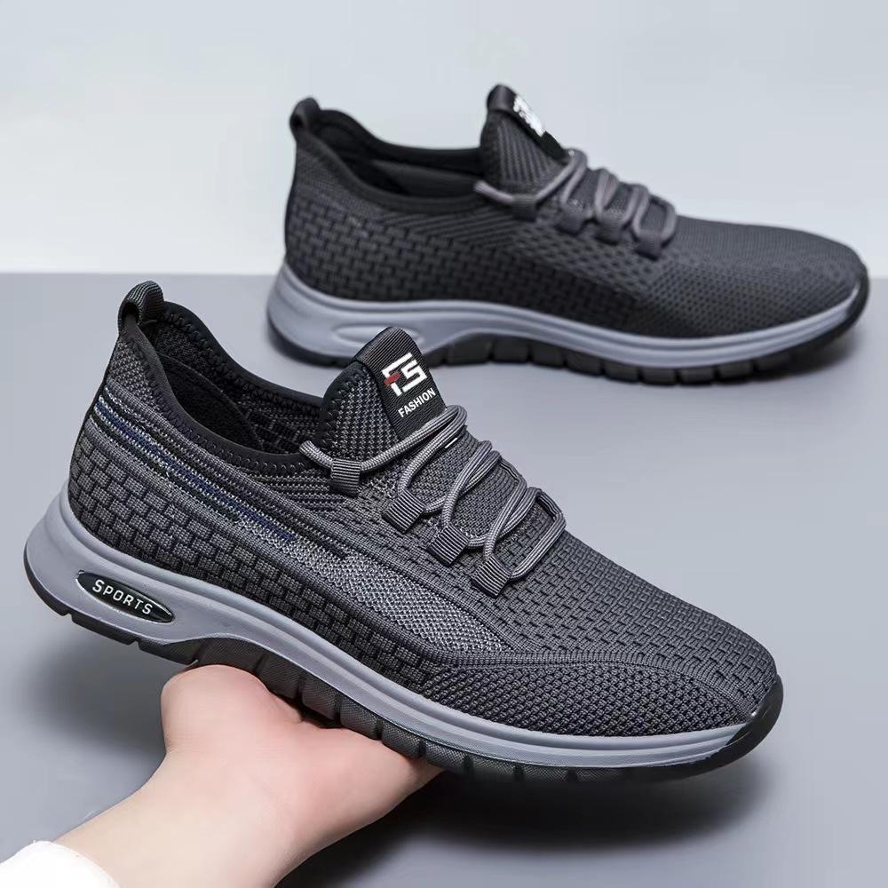 Spring New Breathable Fly-woven Men's Casual Shoes Korean Version Trend Lightweight and Versatile Running Shoes