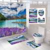 Waterfall Landscape Print Shower Curtain Forest Scenery Waterproof Bathroom Curtains Home Decoration Non-Slip Rugs Bath Mat Set
