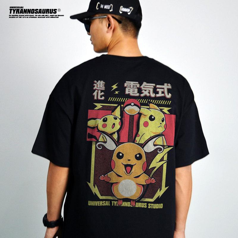 Newly Released Pokémon Pikachu Themed Shortsleeved Tshirt for Men and Women Extra Thick Loosefitting with A Dropped Should
