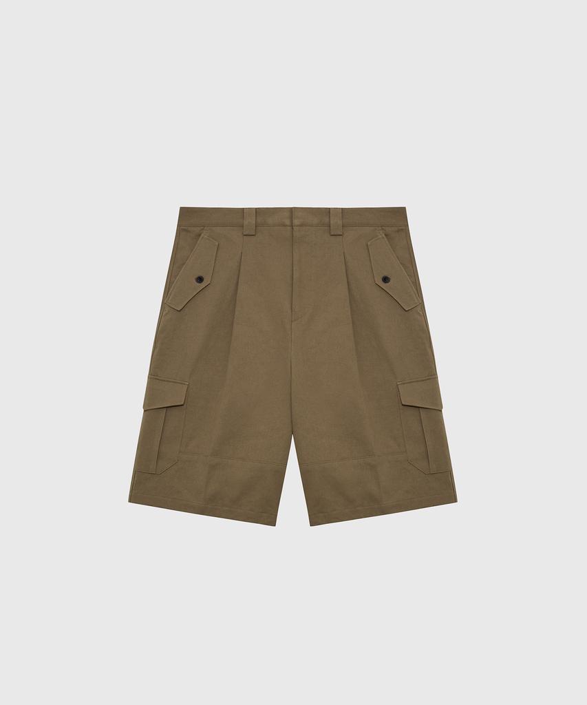 Beideu Wide Roof Cargo Bermuda Shorts Brown