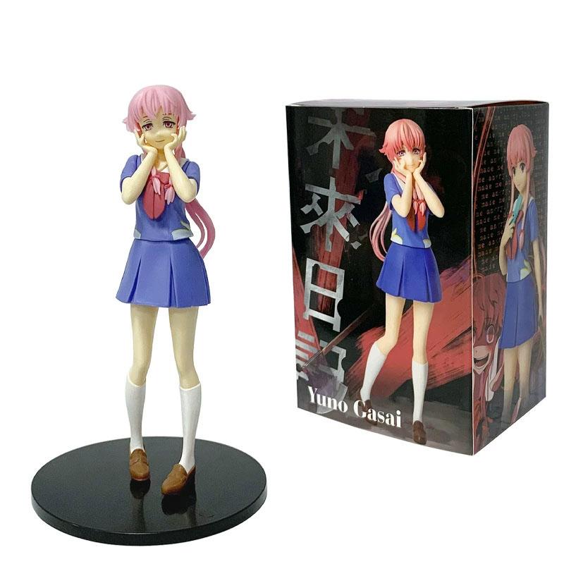 17cm Med Æske Anime Future Diary Mirai Nikki Gasai Yuno Anime Uniform Kjole Stående Stilling Action Figur Model legetøj Thanksgiving